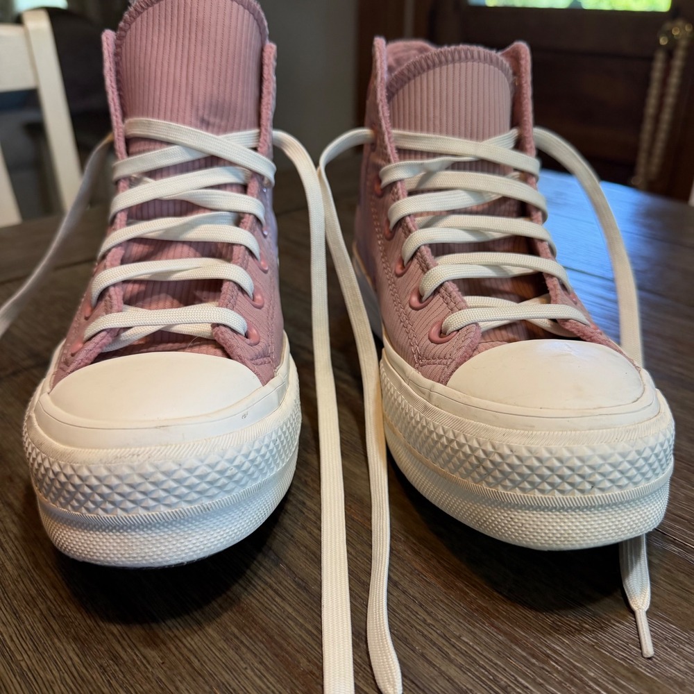 Converse Chuck Taylor All Star Lift Hi Night Flamingo Pink Water Repellent Sz 7 - Picture 2 of 11